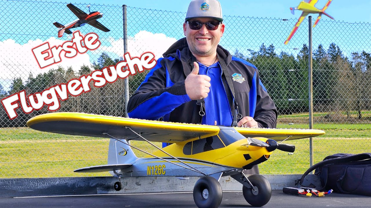 Erste Flugversuche. Nach dem Simulator geht es in die Luft und Flugzeug stürzt ab! (Carbon Cub S2)