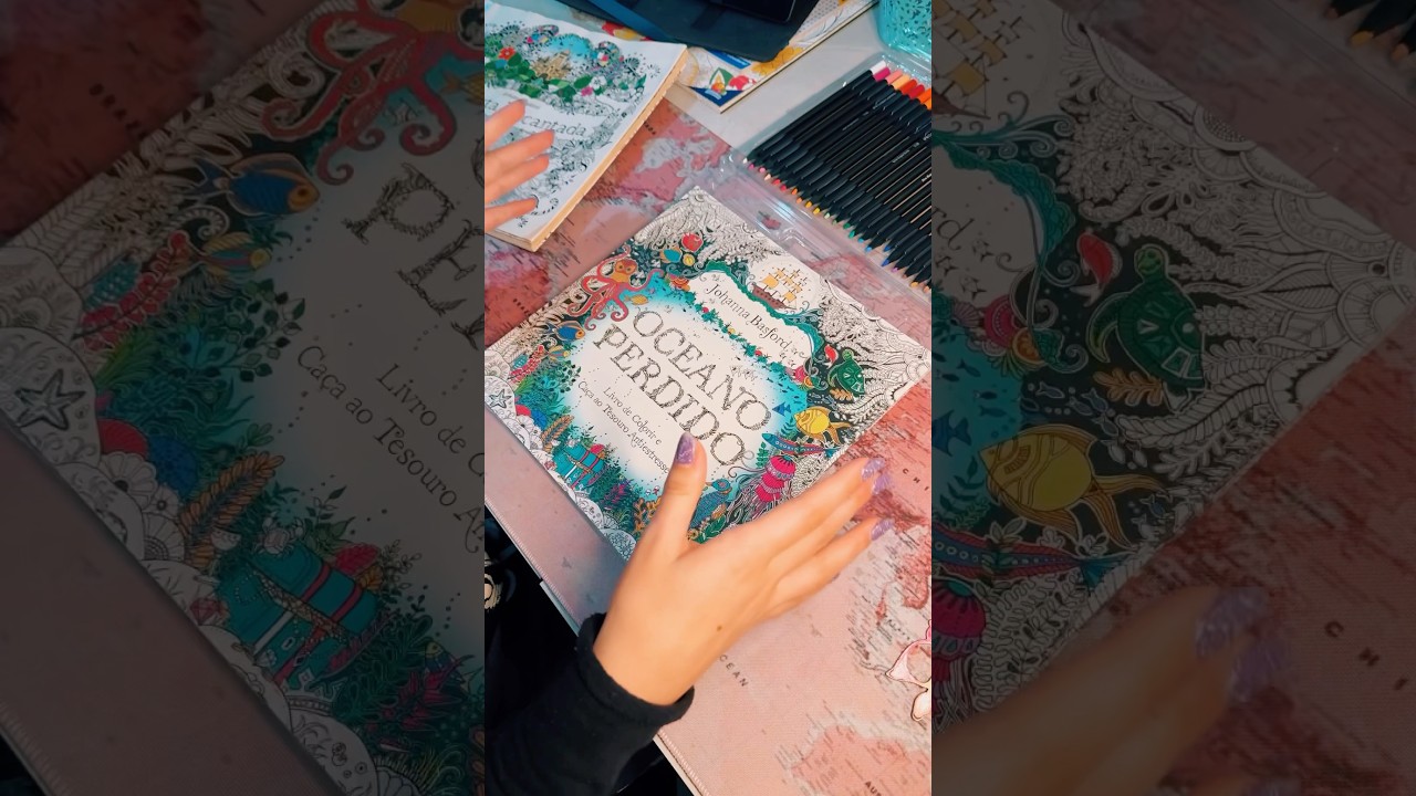 Unbox do livro Oceano Perdido de Johanna Basford ✨ #livrodecolorir
