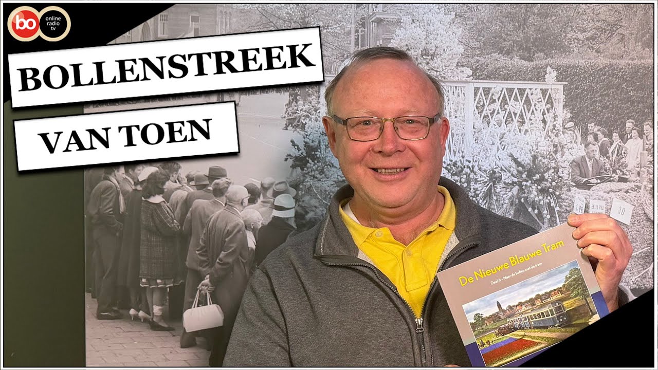 Blauwe tram in Bollenstreek van Toen