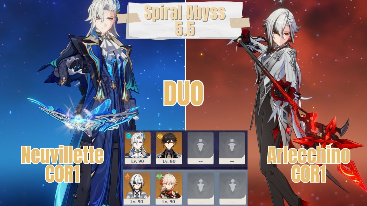 C0R1 Neuvillette & C0R1 Arlecchino Duo Spiral Abyss 5.5
