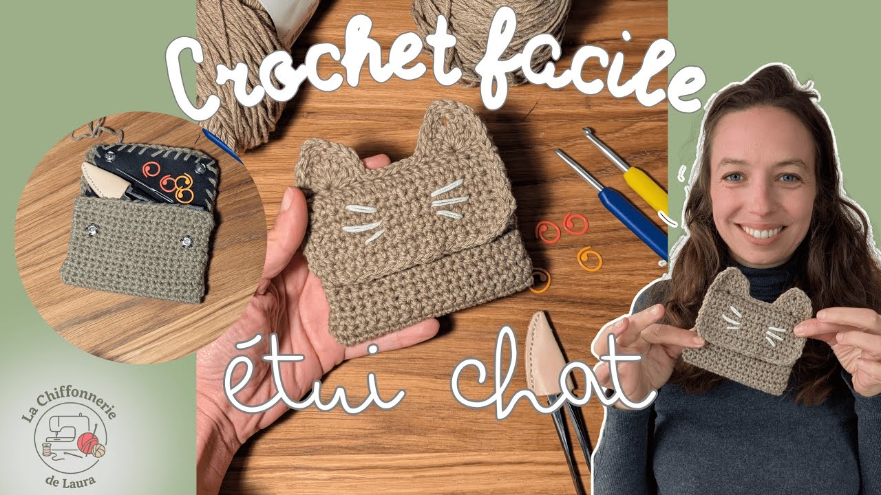 Tuto Crochet Débutant : Étui Chat / Porte-monnaie Mignon | Facile et rapide à faire