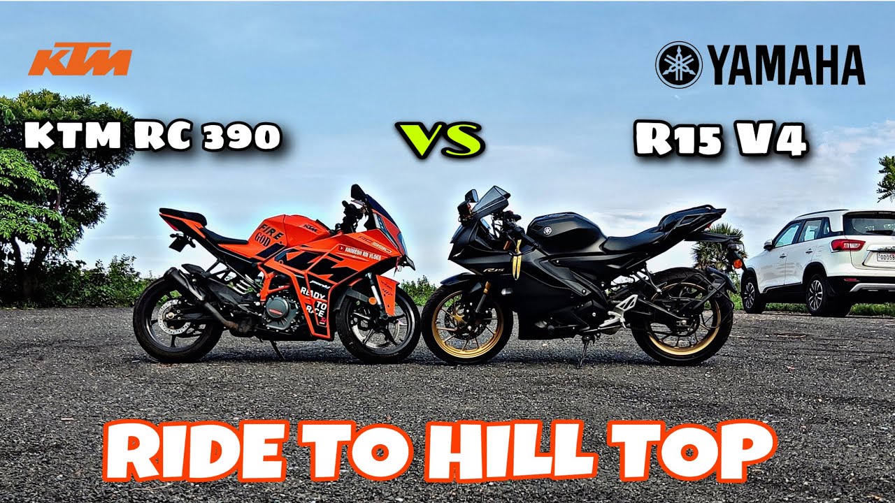 KTM RC 390 VS YAMAHA R15 V4 RACE | RESULT ??😱 HYPER RIDE TO NEULPUR HILL TOP 🔥 KTM POWER