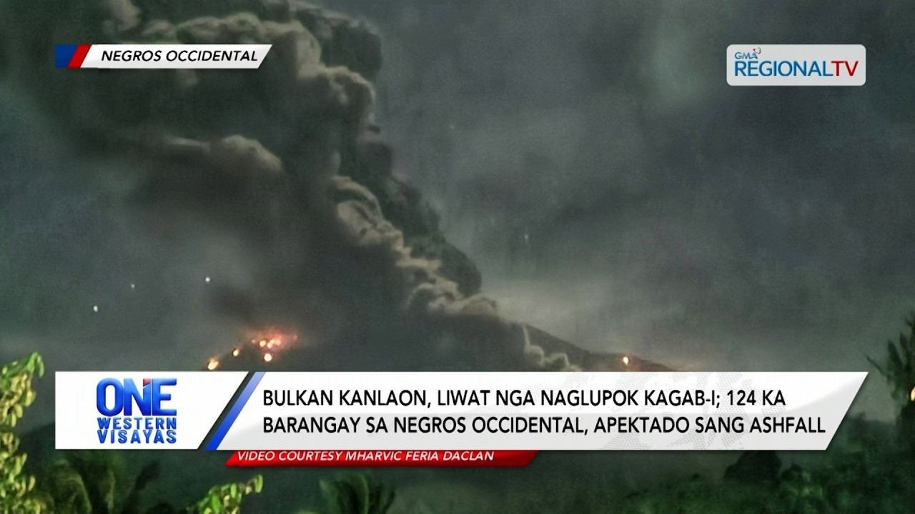 Bulkan Kanlaon, liwat nga naglupok kagab-i; 124 ka barangay, apektado | One Western Visayas