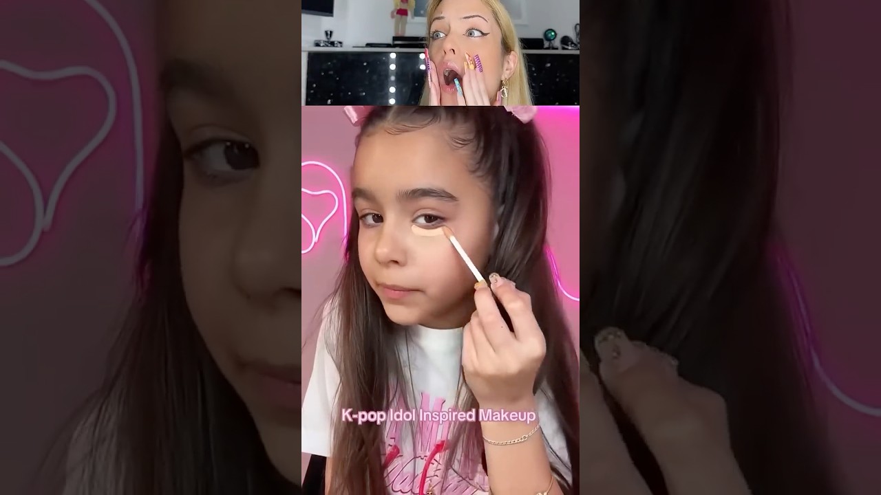 Make-up tutorial by 10 years old 🫶yes or not? #makeup #tutorial #makeuptutorial #girls #cute