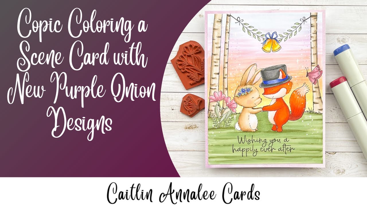 Copic Coloring a Wedding Scene Card | Purple Onion Designs New Release May 2022