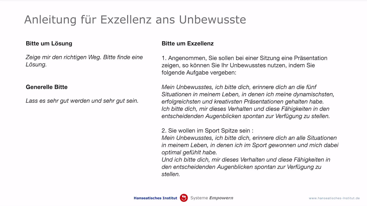 Anleitung f&uuml;r Exzellenz