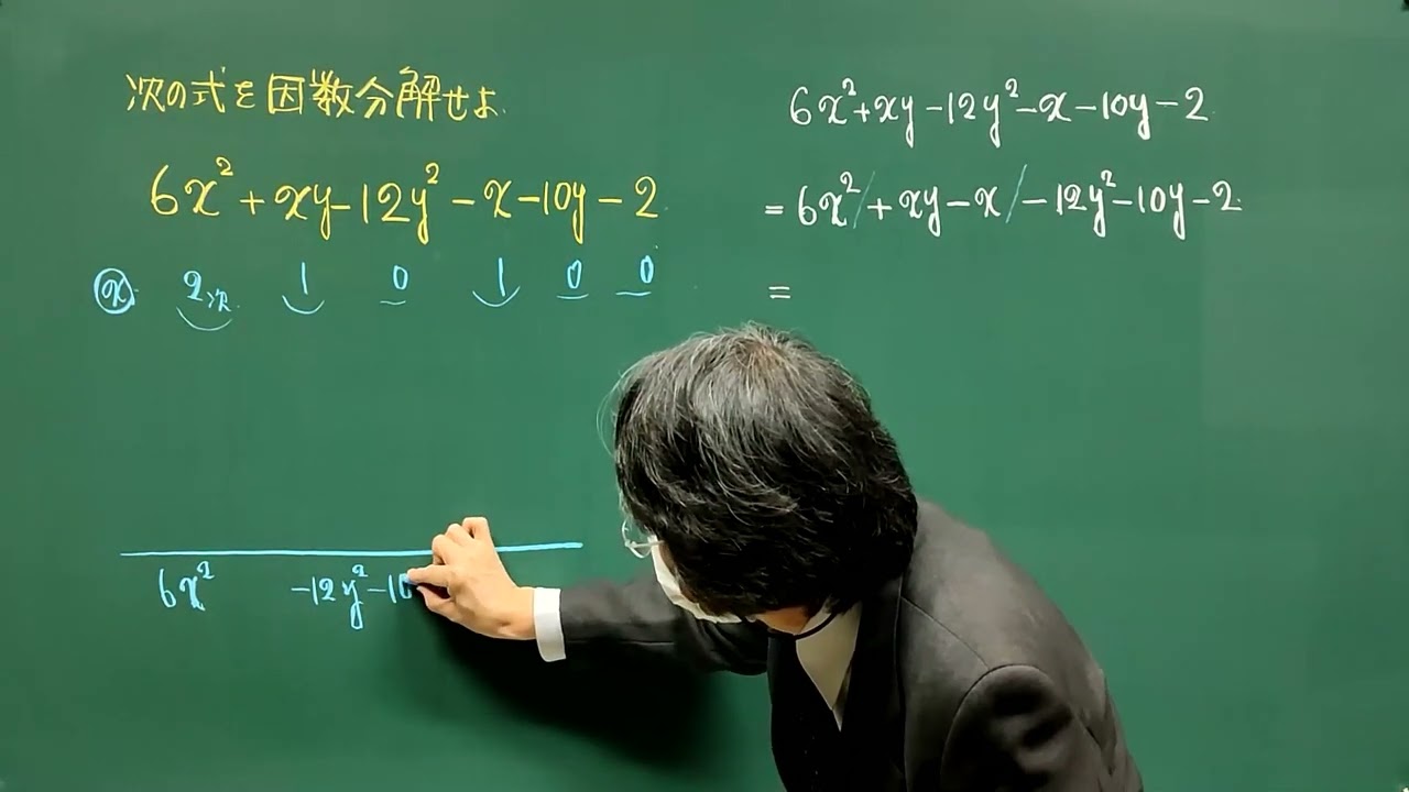 因数分解 たすき掛け（文字２つ・１文字に着目）