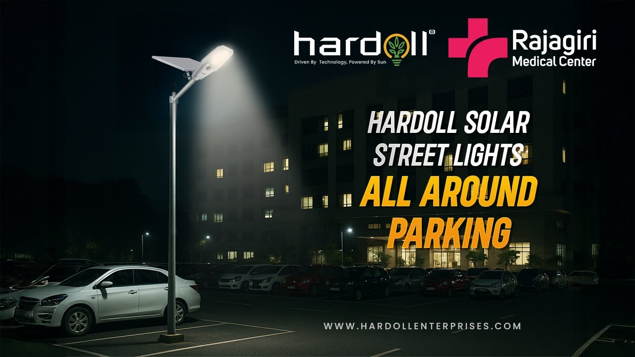 Hardoll Solar Street Lights Installed at Rajagiri Hospital Parking | Remote Controlled & Waterproof