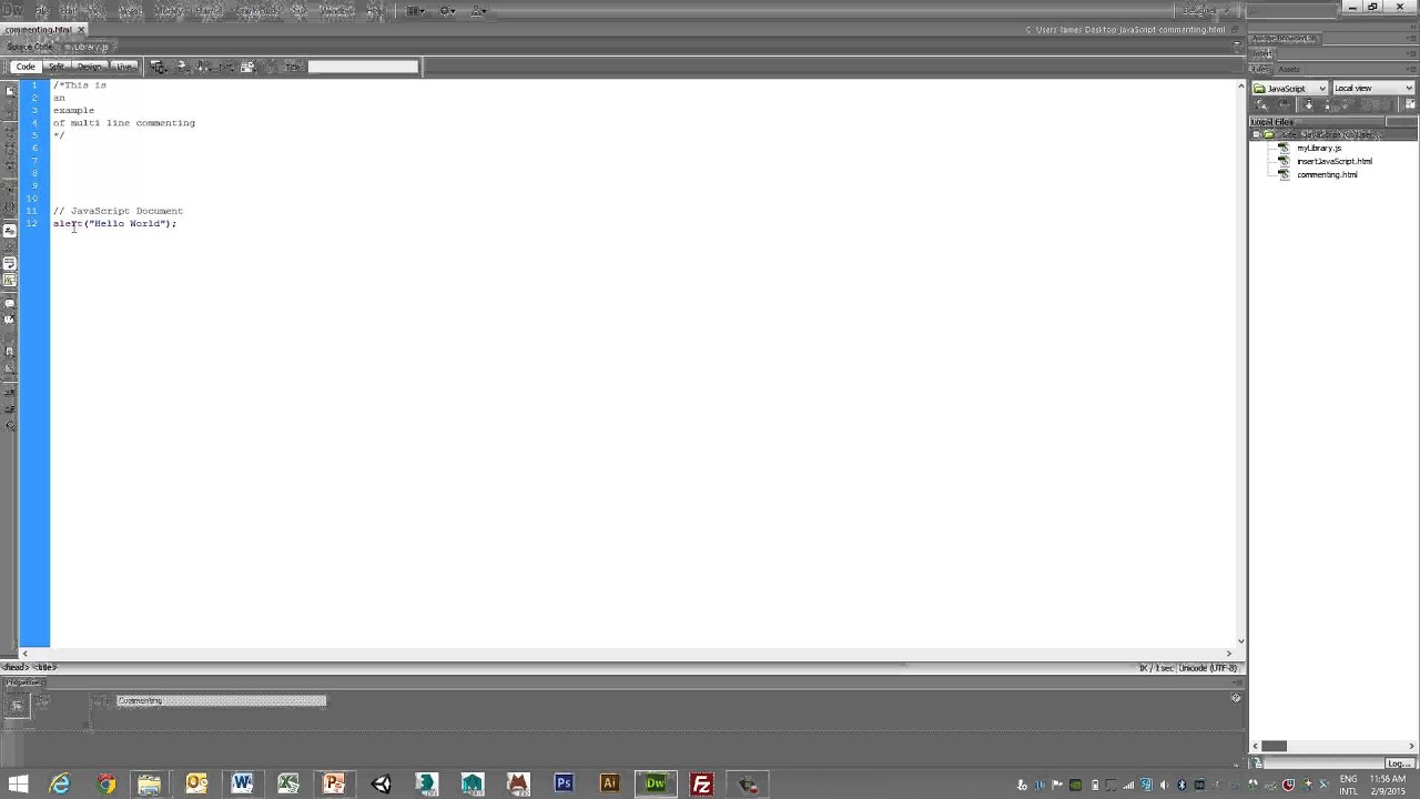 Using Commenting in JavaScript