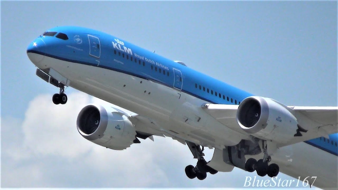 KLM Royal Dutch Airlines Boeing 787-9 (PH-BHN) takeoff from KIX/RJBB (Osaka - Kansai) RWY 06R