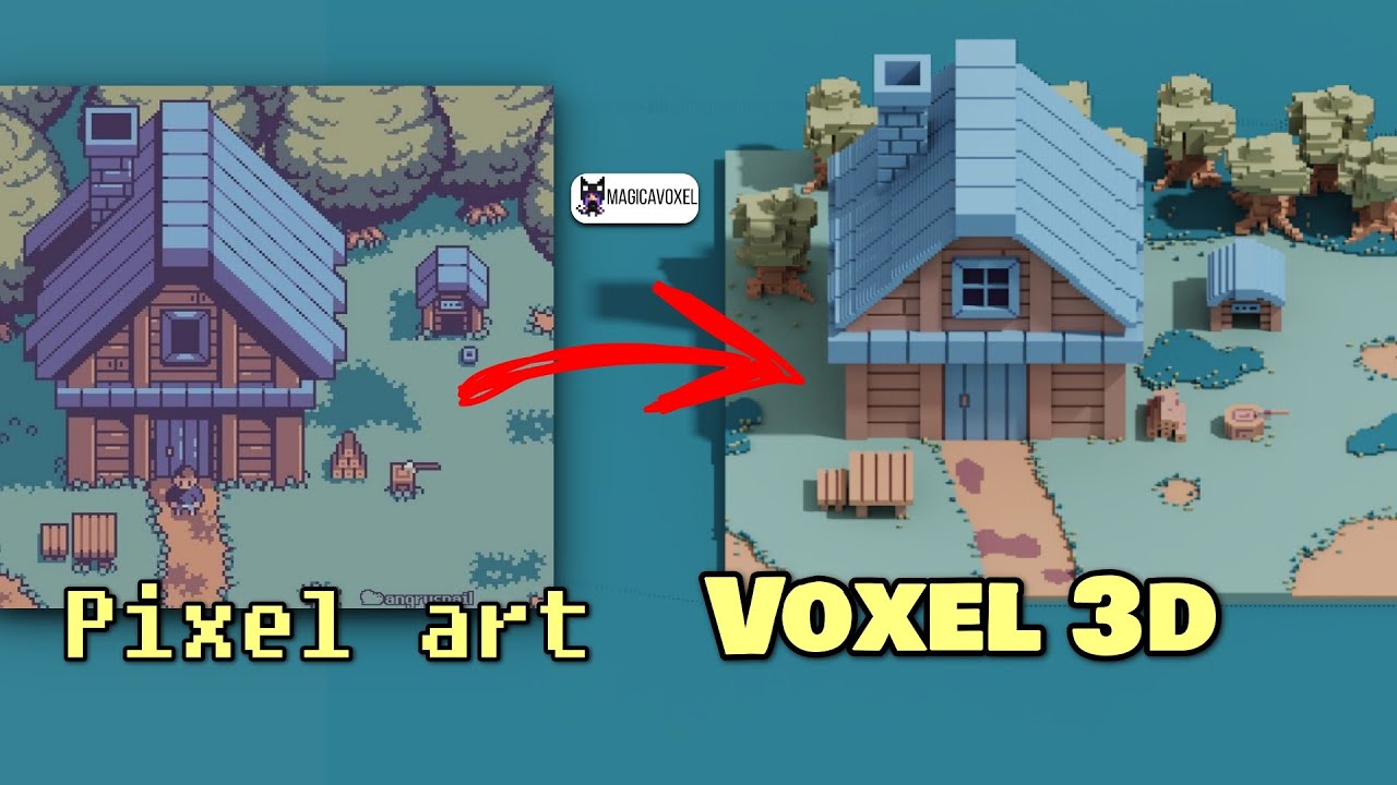 Fiz um PIXEL ART em 3D utilizando Voxel (Speed Art)