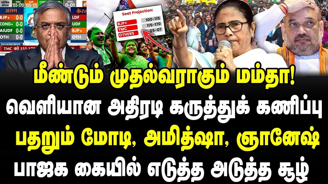 மீண்டும் முதல்வராகும் மம்தா! வெளியான அதிரடி கருத்துக் கணிப்பு | Mamata | West Bengal Elections