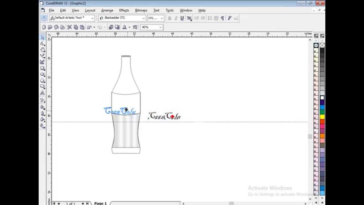 easy draw a cocacola bottle on corel draw