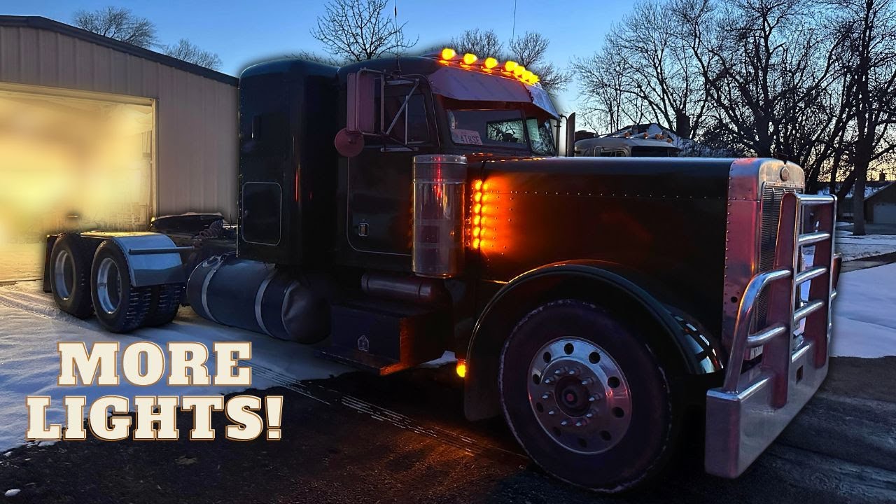 PUTTING 7 CAB LIGHTS ON MY PETERBILT 379 - Peterbilt Build Part 7 - 1K Giveaway winner