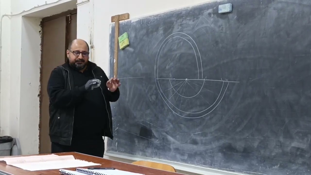 التكوين الخطي الحلزوني المرحلة ٣ قسم الخط العربي والزخرفة 