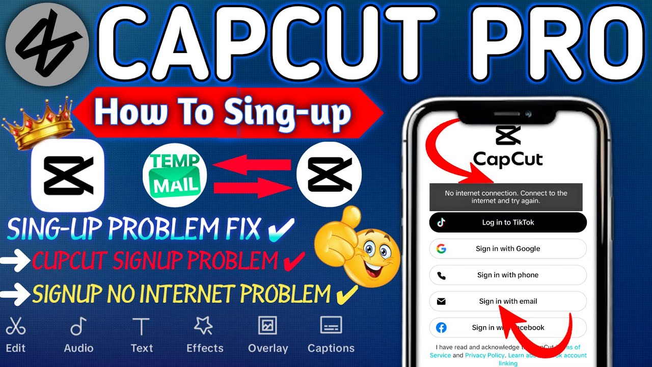 CapCut Sign Up Problem | No Internet Connection Problem Solve |  Best Easy Step