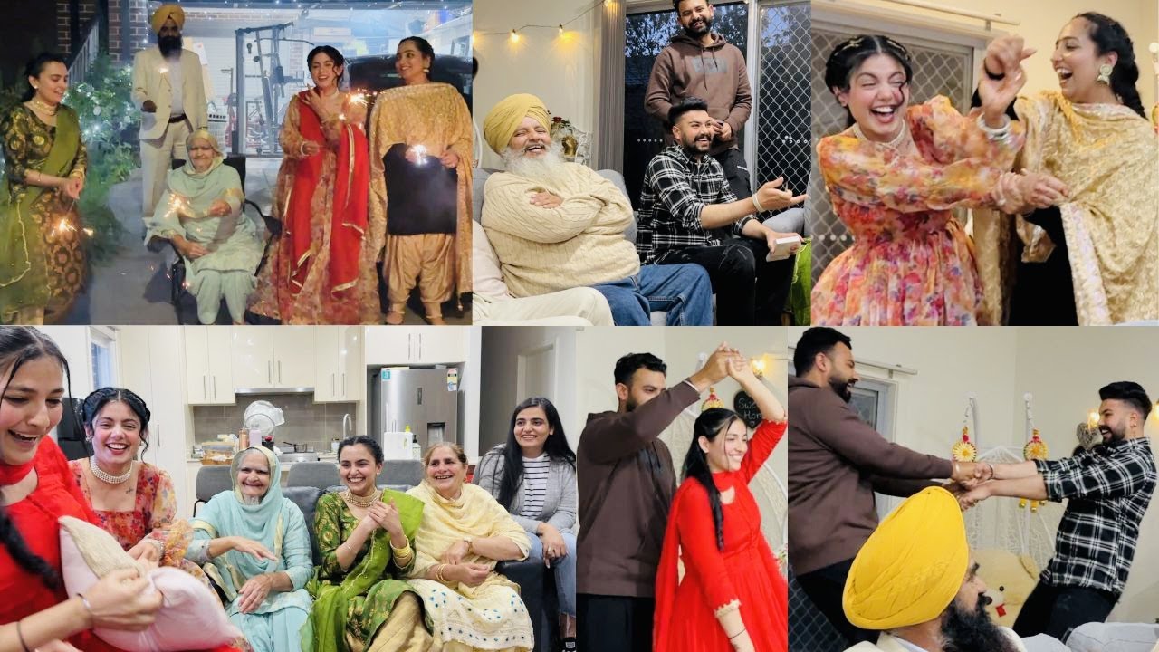 FIRST DIWALI CELEBRATION WITH MOM DAD & FRIENDS | GIDHA BOLIYAN KIKLI | BHANGRA | INDER & KIRAT