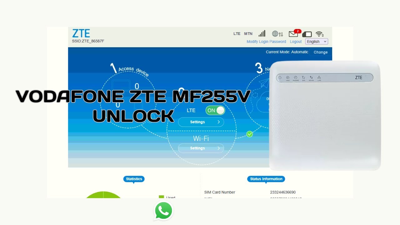 Vodafone ZTE MF255V Unlock Done 100% Permanent By SuccessTech