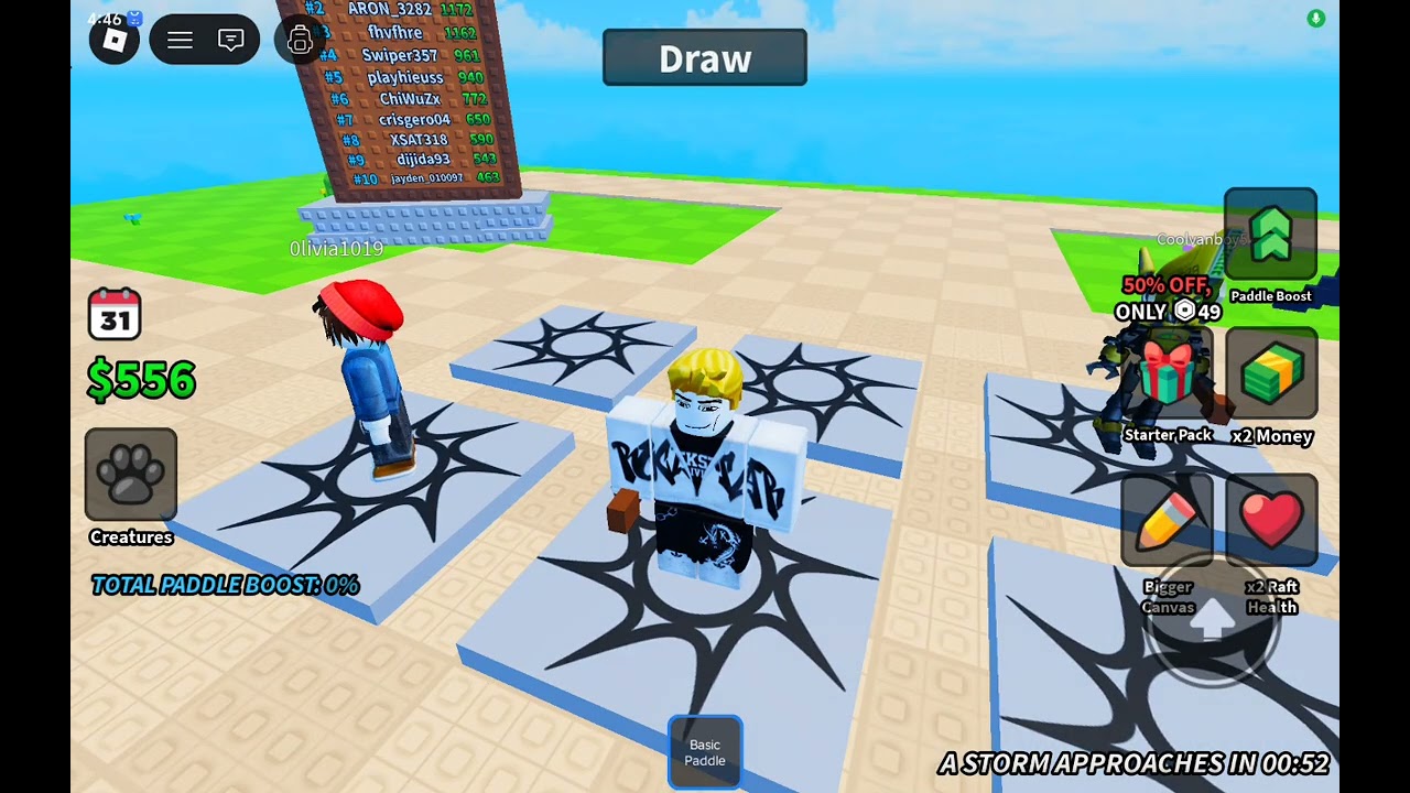 Draw the raft 