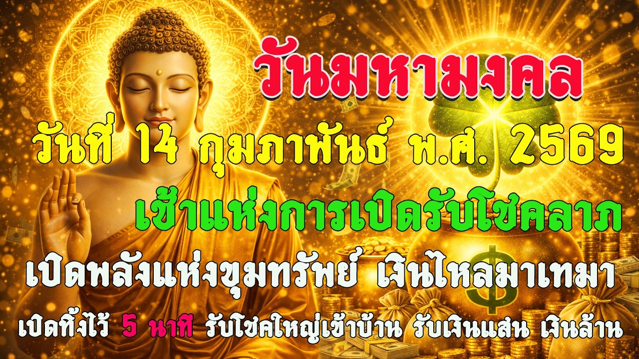 วันศักดิ์สิทธิ์ 14/02/2569 เปิดดวงชะตา รับทรัพย์ รับโชคลาภ ได้รับการเกื้อหนุนจากฟ้าดิน