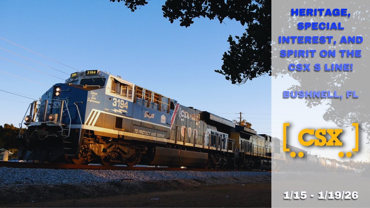 Heritage, Special Interest, and Spirit on the CSX S Line! | Bushnell, FL (1/15 - 1/19/26)