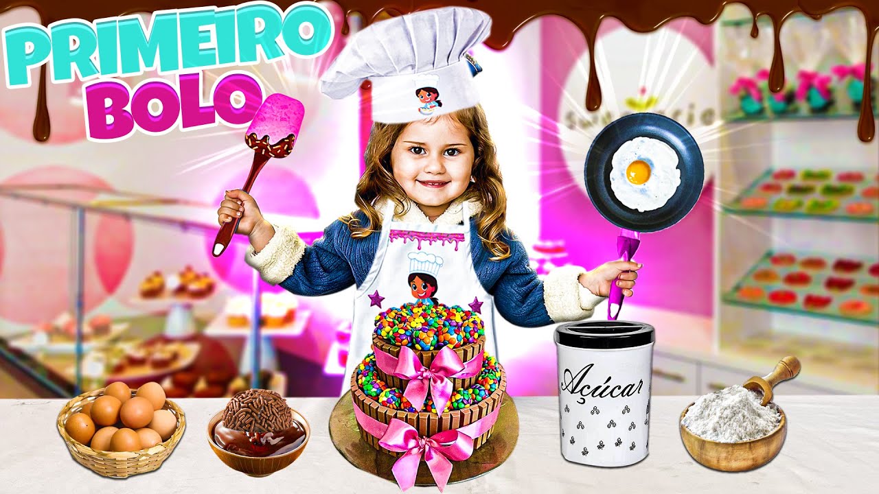 MINHA IRMÃZINHA FEZ UM BOLO DE CHOCOLATE PELA PRIMEIRA VEZ!