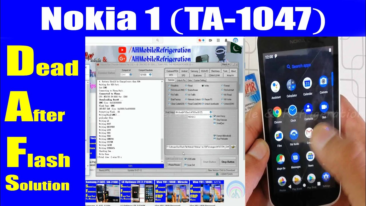 Nokia 1 ( TA-1047) Dead After Flash Recover with Flashing Miracle Crack | Urdu Hindi