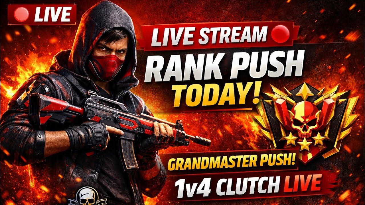 🔥 Welcome to  Free Fire LIVE STREAM 🔥#short #FreeFire #LiveStream #RankPush #Grandmaster #GamingLive