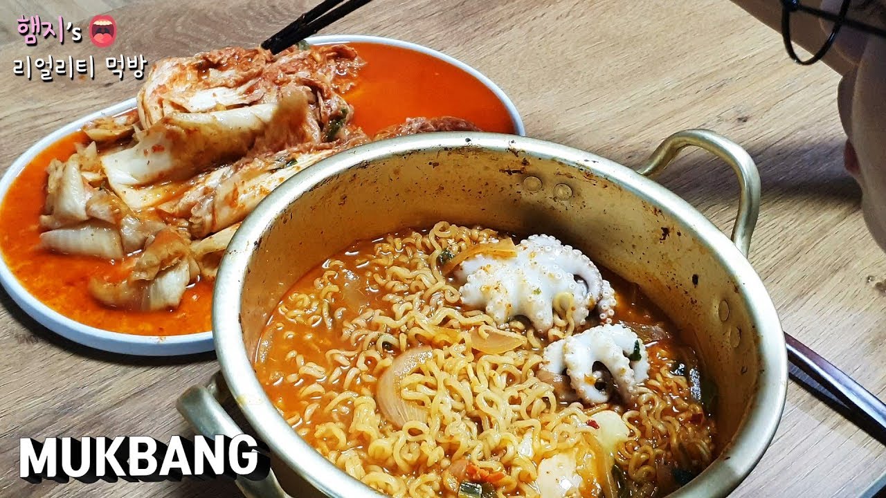 리얼먹방:) 라면먹방을 가장한 김치먹방★디저트는 멘보샤(ft.열라면&쭈꾸미)ㅣSpicy Ramen&Kimchiㅣ辛いラーメン &キムチㅣMUKBANGㅣEATING SHOW