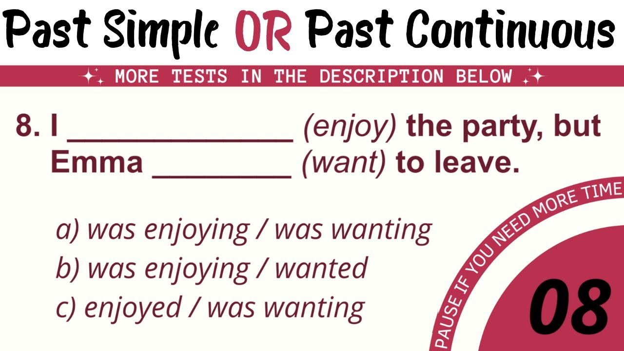 Past Simple Tense and Past Continuous Tense | English Grammar Test