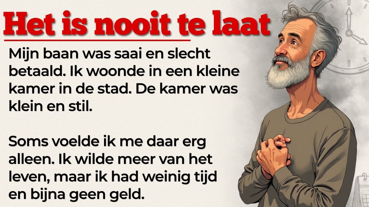 Het is nooit te laat | Learn Dutch with Stories | Dutch Stories