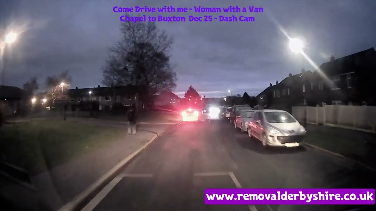 Chapel en le frith to Buxton & Fairfield Dec25 - Come drive with me - Woman with a Van-Dash Cam-Dusk