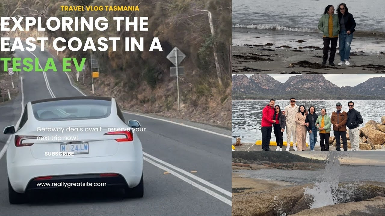 Tesla Model 3 Road Trip To East Coast Tasmania ||Exploring Spiky Bridge, Swansea, Bicheno, Coles Bay