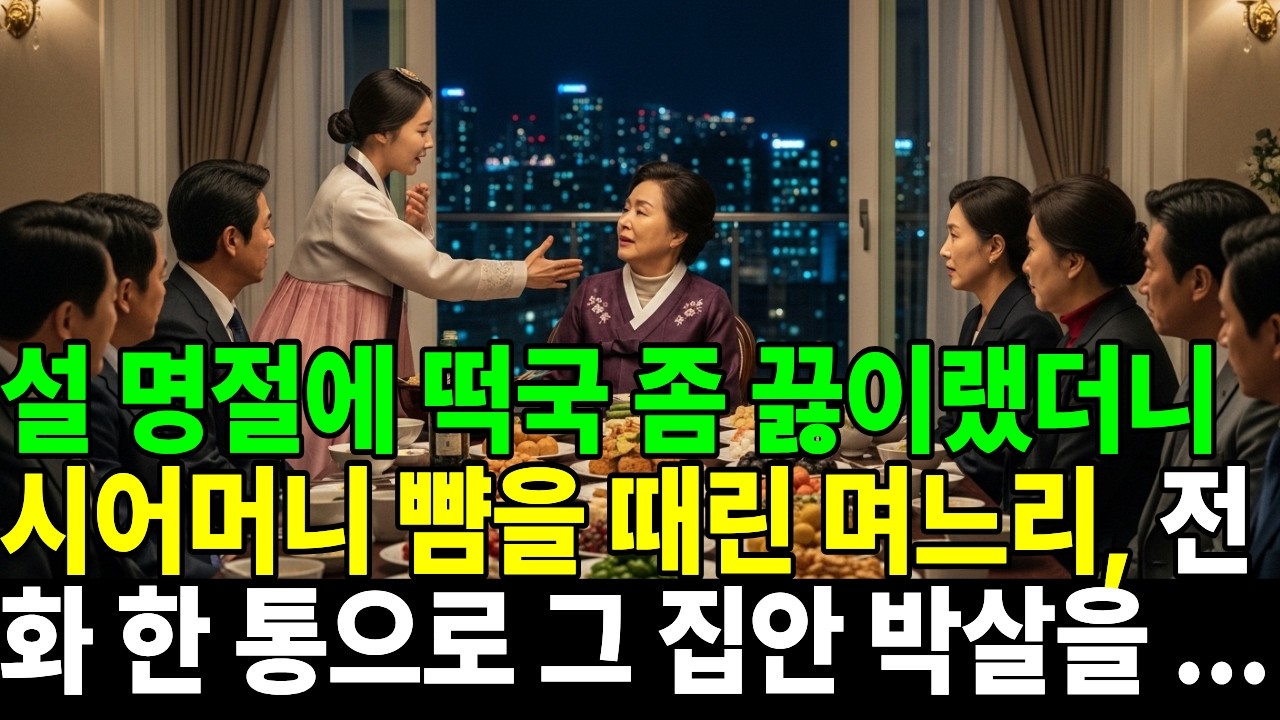 설 명절에 떡국 좀 끓이랬더니 시어머니 뺨을 때린 며느리, 전화 한 통으로 그 집안 박살을...