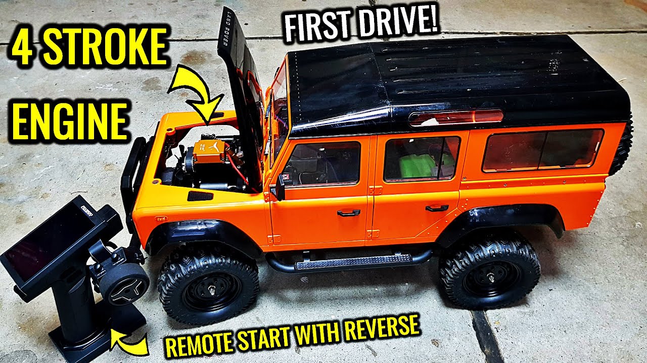 4 STROKE OVERHEAD CAM ENGINE INSTALLED INTO RC CAR Part 5 - FIRST DRIVE, IT WORKS!