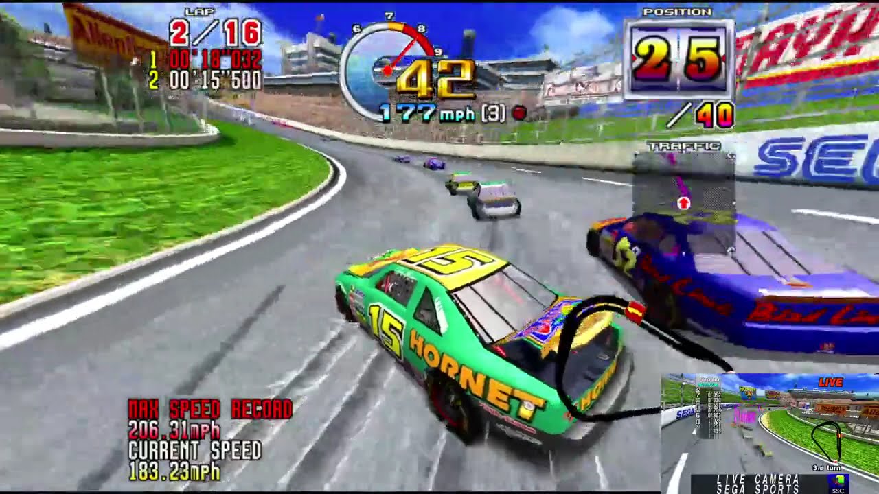 Daytona USA 2: Power Edition | Beginner Course (With Live Cam) | Hornet Classic MT (Number 15)