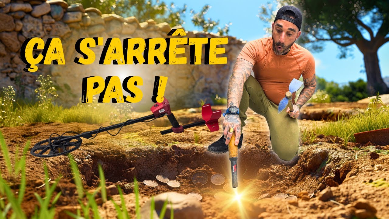 ÇA S’ARRÊTE PAS 😱 MON JARDIN CACHE DES TRÉSORS ! (DÉTECTION DE MÉTAUX)