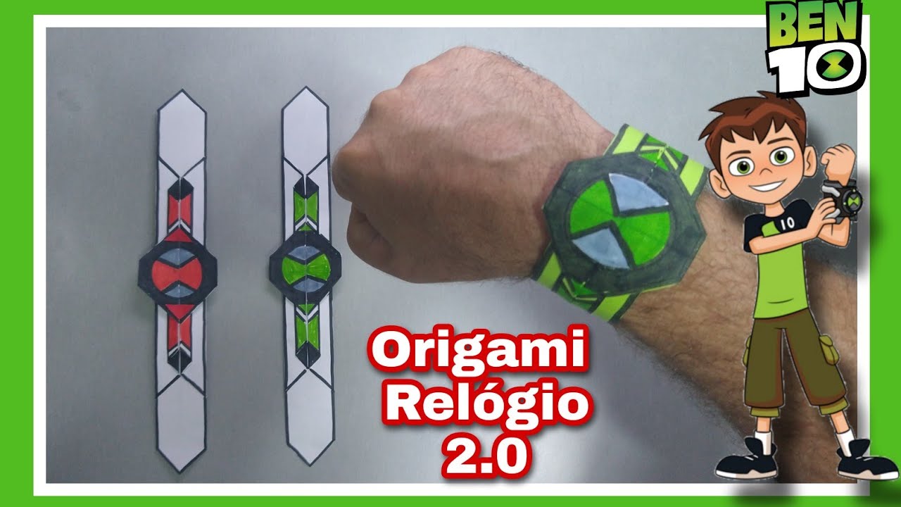 Origami Relógio Omnitrix / Ben 10 - modelo 2.0 por ( Felipe M Barbosa) @Mais Artes - Origami