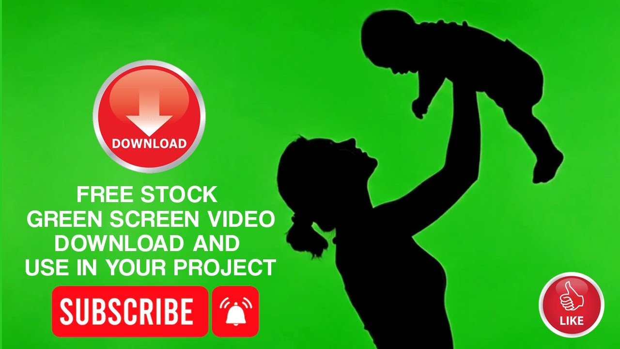 Mother Holding Baby Green Screen Silhouette | Free HD Footage