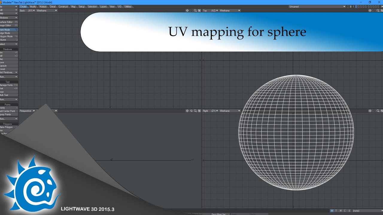 Lightwave 3D - UV mapping for sphere