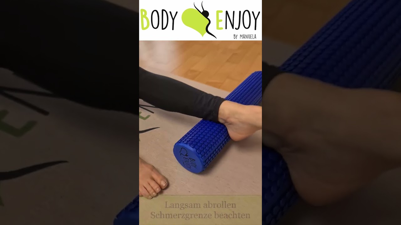 Wadenschmerzen? Probiere eine Body Enjoy Faszienrolle F&uuml;r Waden Massage; &Oslash;9,5cm x43cm Ozean Blau,