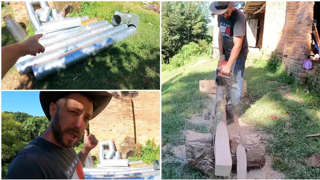 CHEGARAM CANOS NOVOS PARA A ESTUFA/FAZENDO UM CABEÇALHO PARA A CARROÇA 