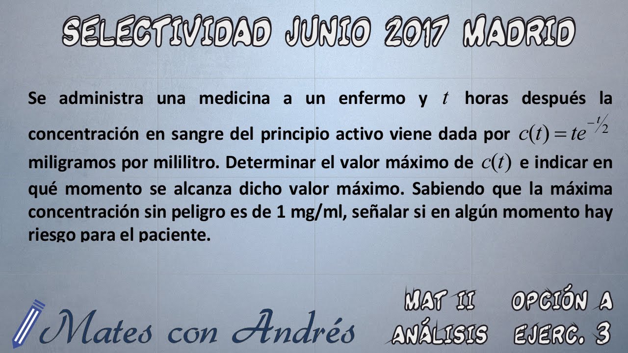 SELECTIVIDAD PAU EBAU EVAU MATEMÁTICAS II JUNIO 2017 MADRID – ANÁLISIS 01