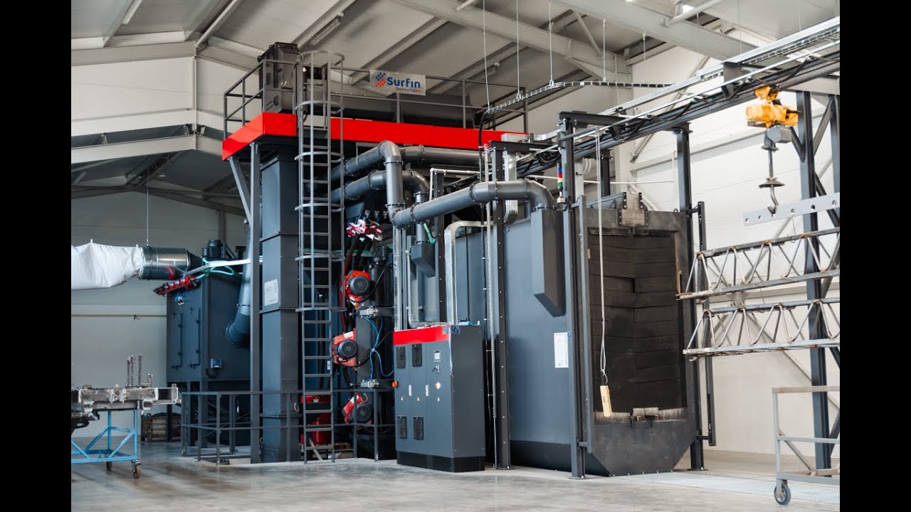 Pass-through monorail shot blasting machine type VPP 1200x2100