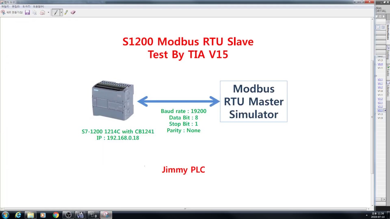 Siemens S1200 Modbus RTU Slave test