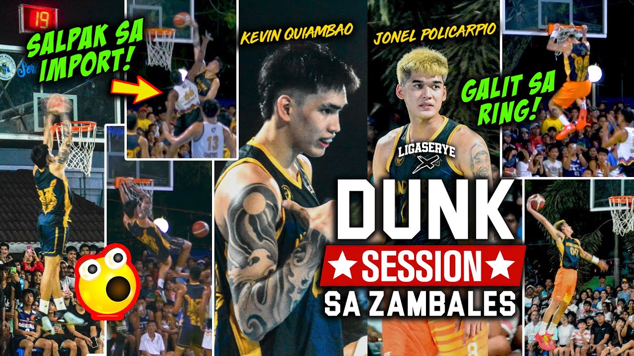 KEVIN QUIAMBAO AT JONEL POLICARPIO NG LA SALLE NAG-DUNK SESSION SA OPEN LEAGUE SA MASINLOC ZAMBALES