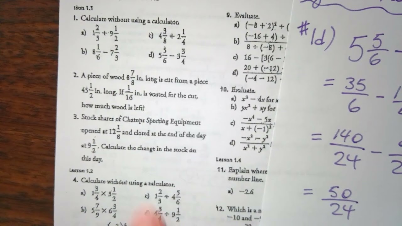 Grade 9 Math: Ch1 Review Pg.41-46