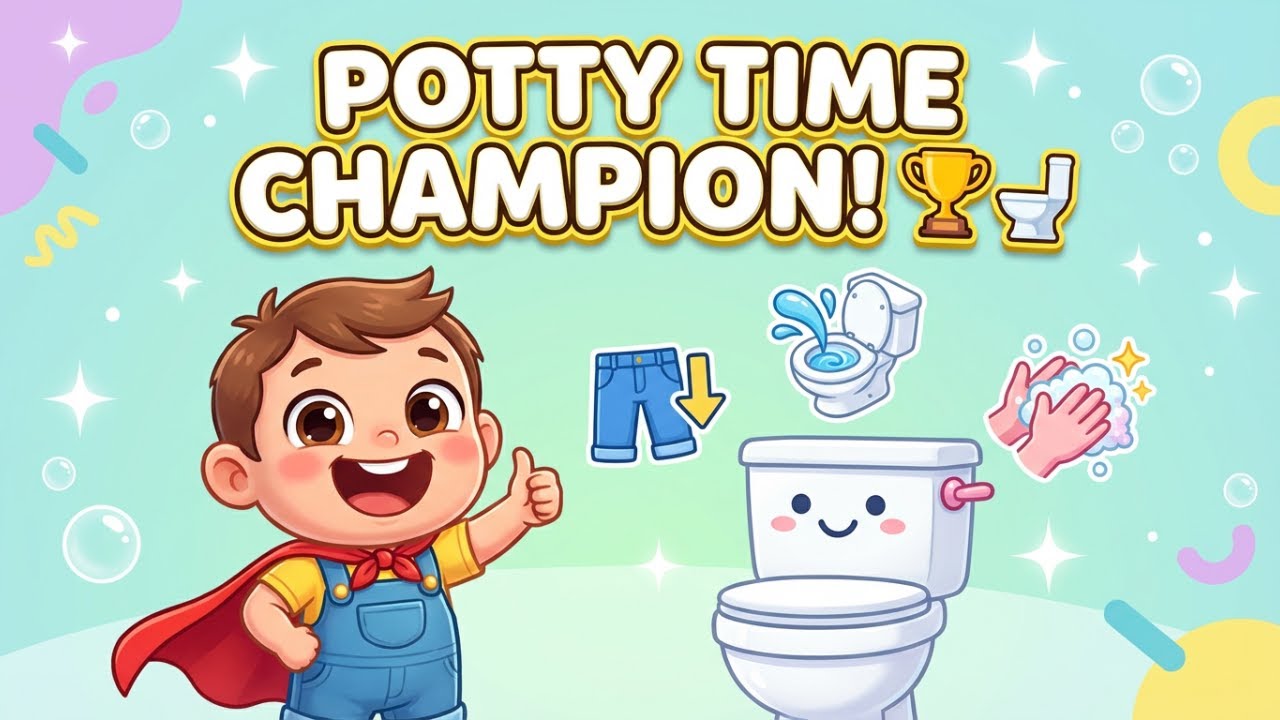 Potty Training Song for Toddlers 🚽 | Learn Toilet, Flush & Wash Hands | Kids Poem