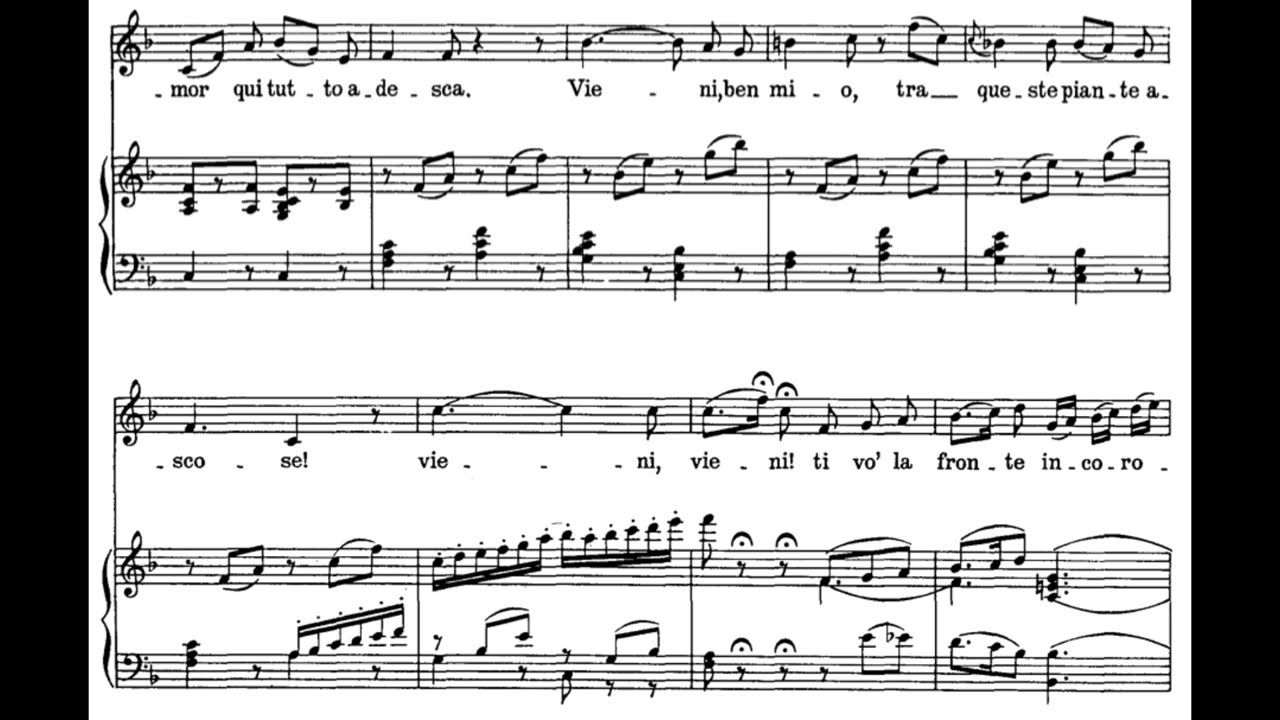 Deh vieni non tardar (Le nozze di Figaro - W.A. Mozart) Score Animation