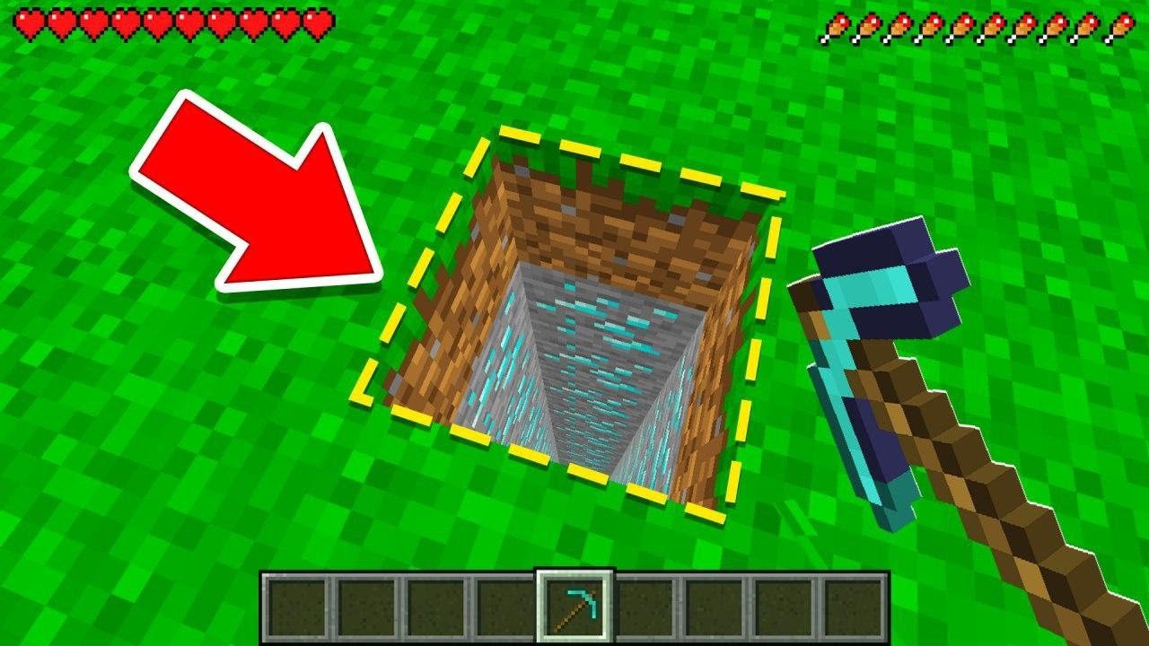 Minecraft, НО КОПАТЬ МОЖНО ТОЛЬКО ПРЯМО ВНИЗ! (невозможно)